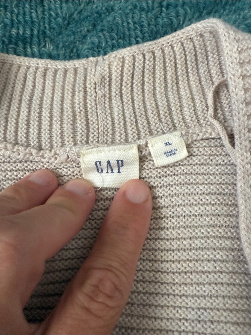 GAP Open-Front Ribbed Cardigan - Light Beige - Picture 2 of 4